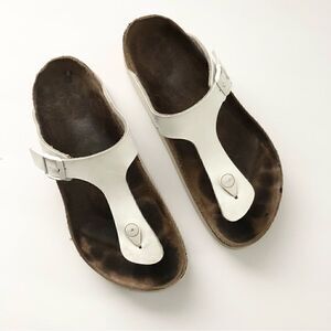 Birkenstock Papillio Gizeh white leather platform sandals size 40 woman’s